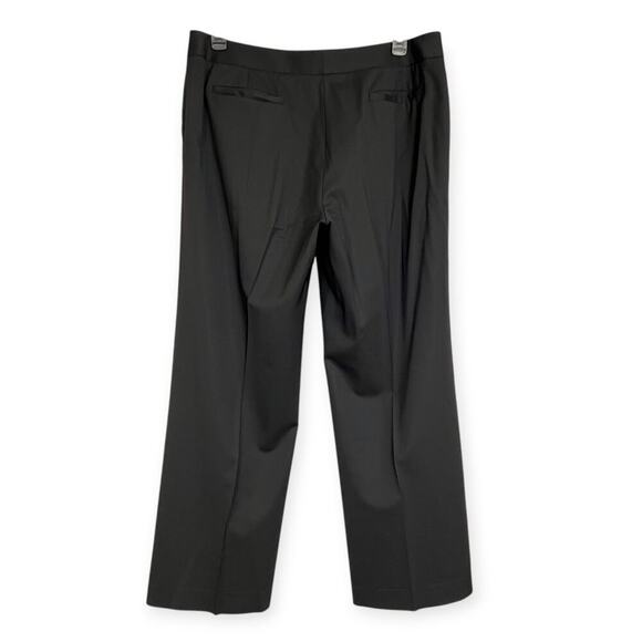 Lafayette 148 Barrow Wide Leg Virgin Wool Trousers SIZE 14 Black High Rise Pants - Picture 2 of 8
